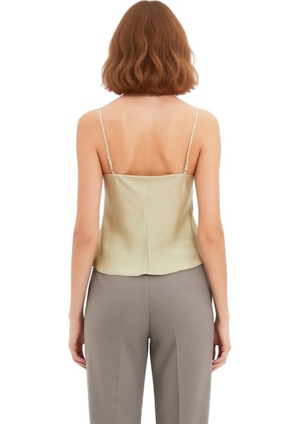 Moda Degaje Yaka Dokuma Regular Düz Desen Casual Günlük Regular Askılı Kol Bluz modelleri