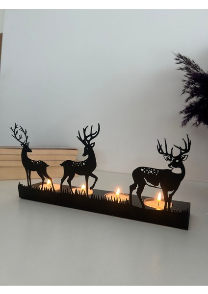 Zarif Geyik Temalı Dekoratif Metal Mumluk fiyatları