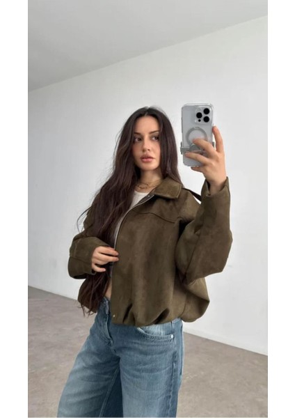 Oversıze Kadın Süet Ceket Trend Bomber Süet Ceket indirimleri