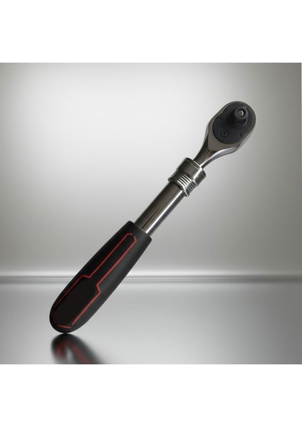 Uzatmalı Cırcır Kolu 72 Diş 3/8" Profesyonel Lokma Kol Uzatma Mekanizmalı Dayanıklı El Aleti