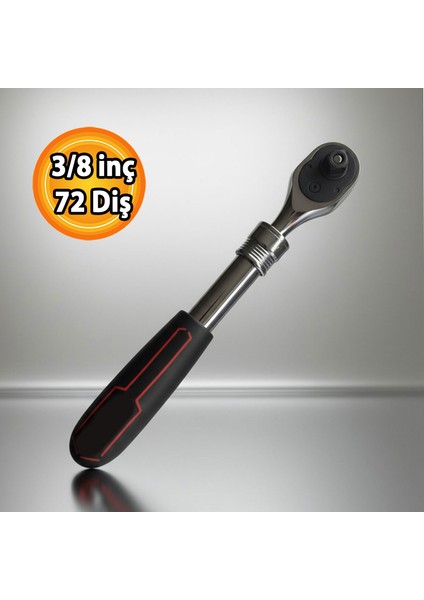 Uzatmalı Cırcır Kolu 72 Diş 3/8" Profesyonel Lokma Kol Uzatma Mekanizmalı Dayanıklı El Aleti modelleri