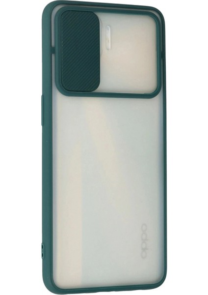 Oppo Reno 4 Lite Kılıf Palm Buzlu Kamera Sürgülü Silikon - Yeşil modelleri
