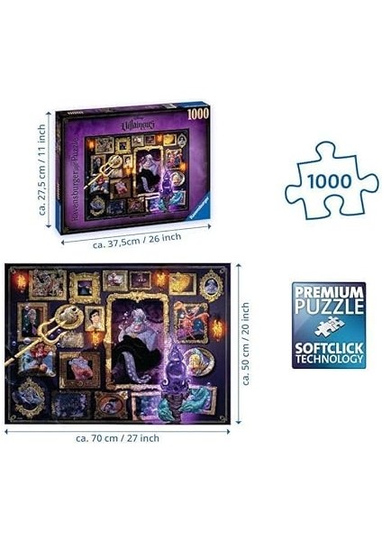 Villainous Ursula Yapboz, 1000 Parça modelleri