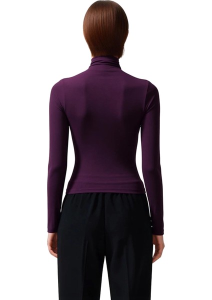 Kadın Moda Şık Üst Giyim Crop Dik Yaka Slim Kalıp Örme Büzgülü Kare Yaka Vücuda Oturan Esnek Bluz modelleri