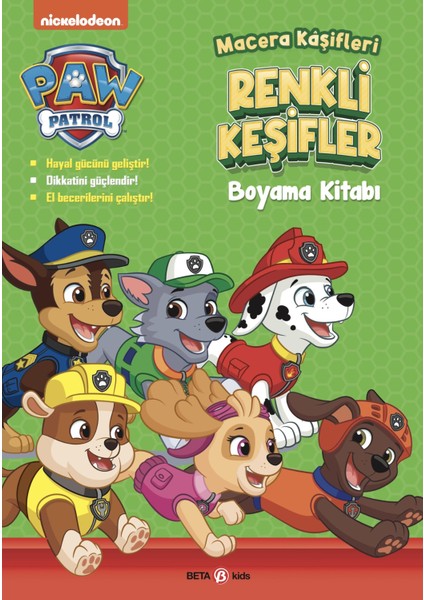 Paw Patrol Macera Kaşifleri Renkli Keşifler Boyama Kitabı