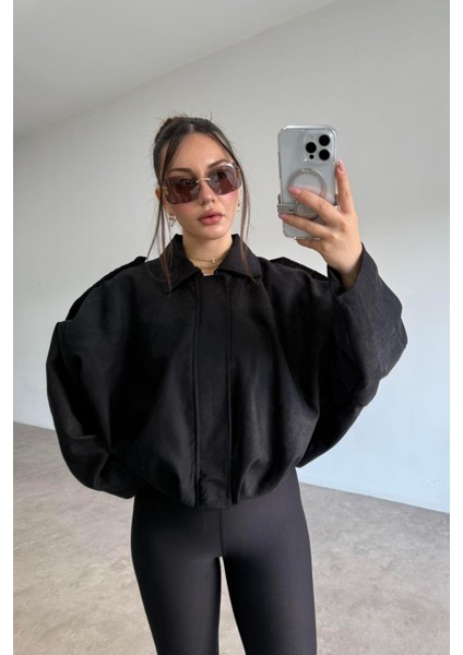 Oversıze Kadın Süet Ceket Trend Bomber Süet Ceket modelleri