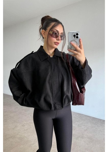 Oversıze Kadın Süet Ceket Trend Bomber Süet Ceket fırsatları