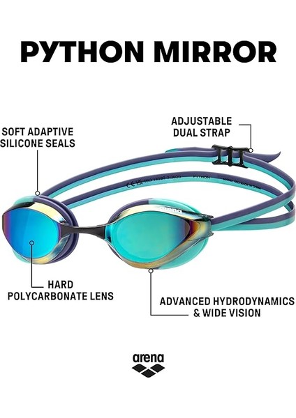Üniseks Yetişkin Python Yarış Yüzme Gözlüğü Erkekler ve Kadınlar Için Rekabetçi Yüzücüler Buğu Önleyici Ayna Lens Çift Kayışlı Küçük Kesim, Turkuaz/gelecek Alacakaranlık/su modelleri