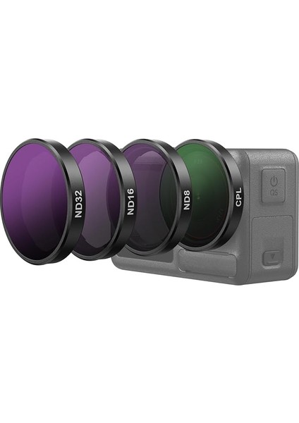 Djı Action 3 Için Kamera Lensi Takma Seti, 4'lü Paket Cpl ND32 ND16 Nd8 Polarize Nötr Yoğunluk Hd Filtre Lens Koruyucu Kapak Djı Aksiyon Aksesuarları Için