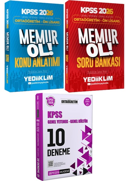 Kpss 2026 Ortaöğretim Ön Lisans Memur Ol! Konu ve Soru - 2026 Kpss Ortaöğretim Çözümlü 10 Deneme
