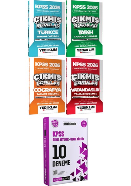 Ortaöğretim Ön Lisans Türkçe Tarih Coğrafya Vatandaşlık Çıkmış - 2026 Kpss Ortaöğretim Çözümlü 10 Deneme