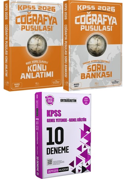 2026 Kpss Coğrafya Pusulası Konu Anlatımı ve Soru Bankası - 2026 Kpss Ortaöğretim Çözümlü 10 Deneme