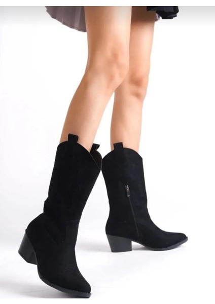 Kovboy Kanvas Western Tarz Sivri Bayan Bot fiyatları