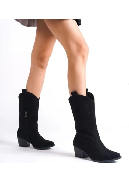 Kovboy Kanvas Western Tarz Sivri Bayan Bot modelleri