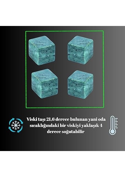 Granit 4 Adet Viski Taşı Soğutma Kesesinde Sertifikalı Babalar Günü Hediyesi modelleri