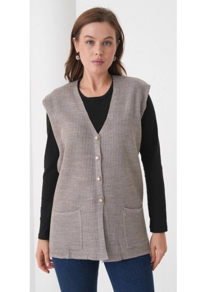 Kadın Anne Büyük Beden Fitilli Yün Triko Yelek fırsatları
