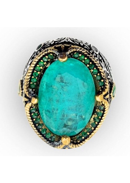 Amazonit Taşlı Otantik Kadın Gümüş Yüzük fiyatları