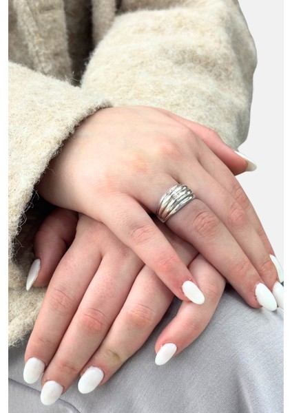 Lunaris Modern Tasarım Gümüş Kadın Yüzük fiyatları