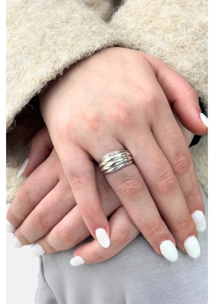 Lunaris Modern Tasarım Gümüş Kadın Yüzük modelleri