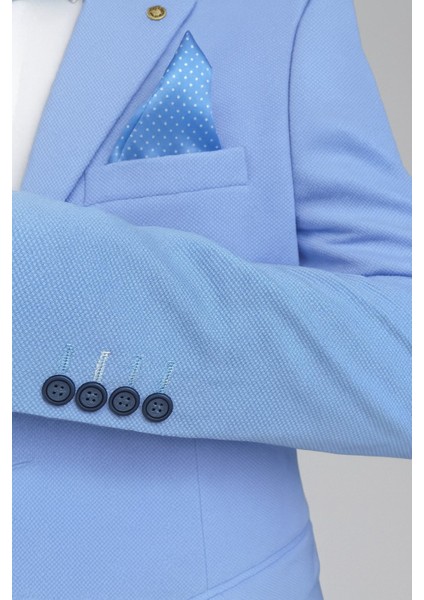 Açık Mavi Erkek Italyan Kesim Tek Düğmeli Blazer Ceket – Günlük ve Şık Kombinler Için indirimleri