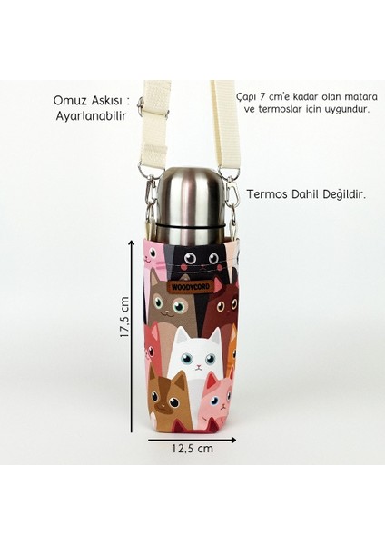 0,5 Litrelik Matara Kılıfı Su Şişesi Taşıma Çantası Sevimli Kediler Temalı fiyatları