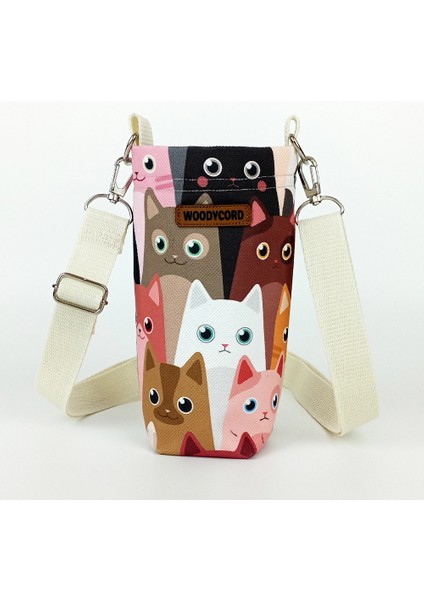 0,5 Litrelik Matara Kılıfı Su Şişesi Taşıma Çantası Sevimli Kediler Temalı modelleri