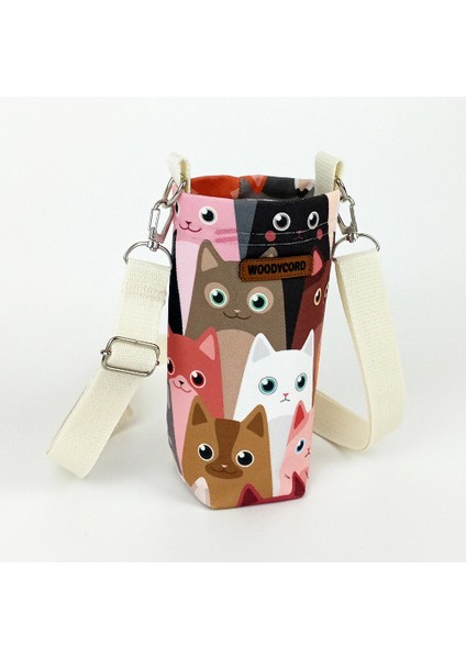 0,5 Litrelik Matara Kılıfı Su Şişesi Taşıma Çantası Sevimli Kediler Temalı indirimleri