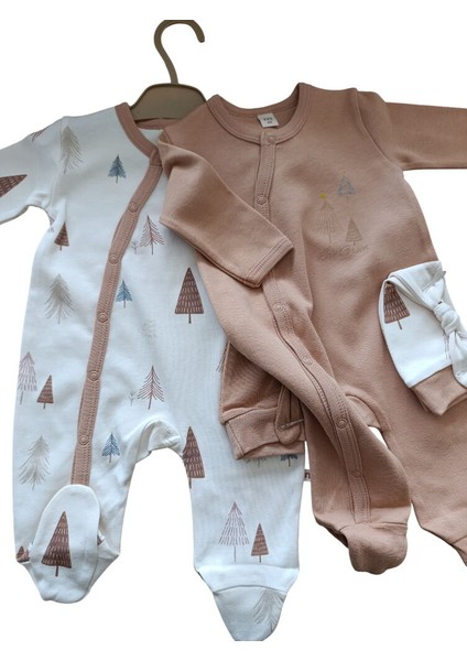 4904MS Bebek Çam Baskılı Şapkalı 2'li Tulum fiyatları