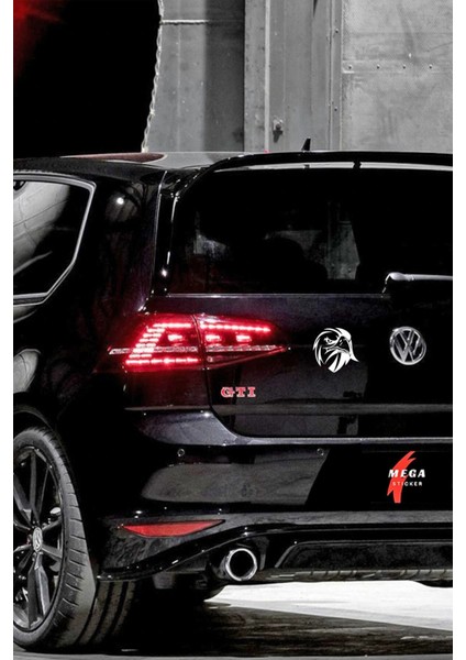Kızgın Bakışlı Kartal Araba, Motorsiklet, Kask, Laptop, Cam Sticker 13X12 cm modelleri