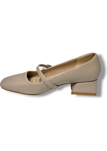 Cshoes 175-26 Cilt Deri Bantlı Kısa Kare Topuklu Kadın Ayakkabı modelleri