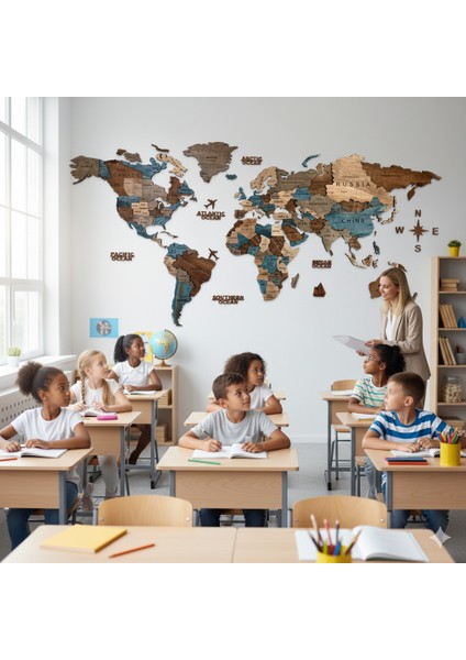 Shade Ahşap Dünya Haritası