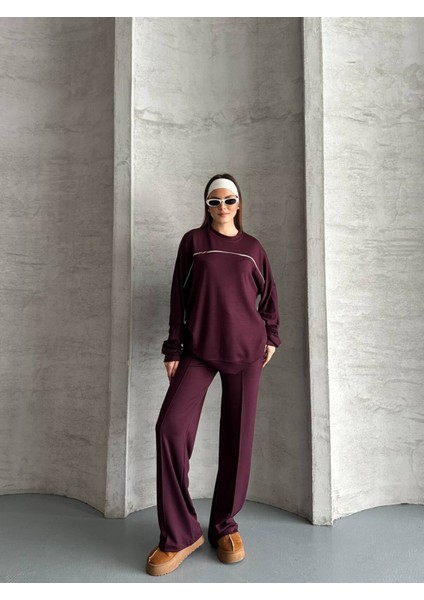 Kadın Ince Çizgi Detaylı Ikili Takım