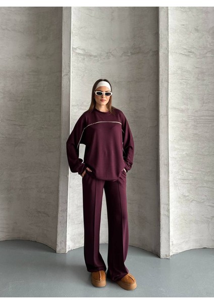 Kadın Ince Çizgi Detaylı Ikili Takım