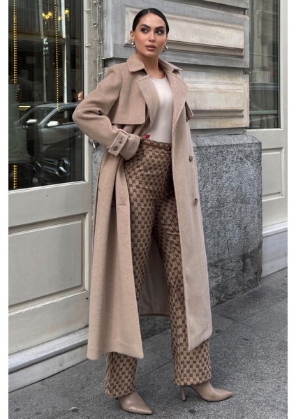 Pelerin Detaylı Kruvaze Kaban A.kamel 3091