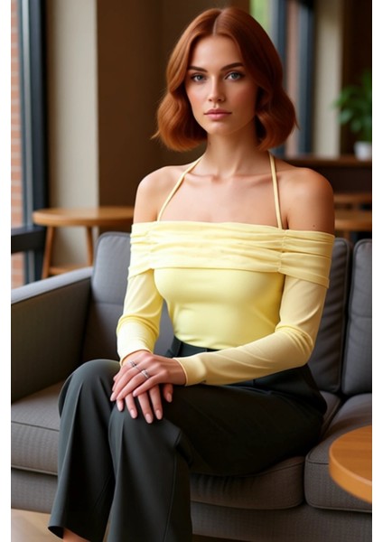 Kadın Dokulu Ispanyol Kol Bluz Şık ve Zahmetsiz Günlük Giyim Kaliteli Şık Rahat Modern fiyatları