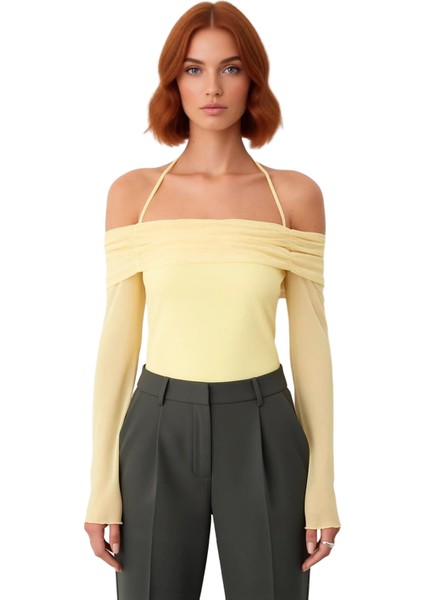 Kadın Dokulu Ispanyol Kol Bluz Şık ve Zahmetsiz Günlük Giyim Kaliteli Şık Rahat Modern modelleri