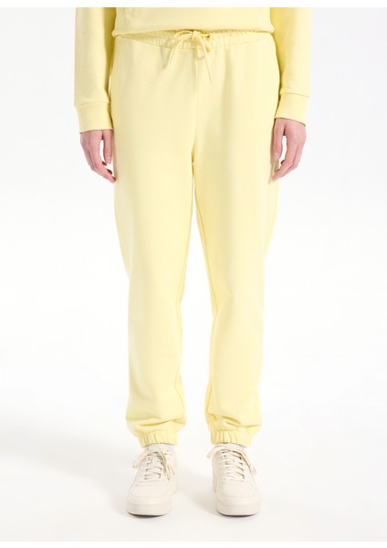 D5WL-EA3569 Açık Sarı Relaxed Düz Kadın Eşofman Altı modelleri