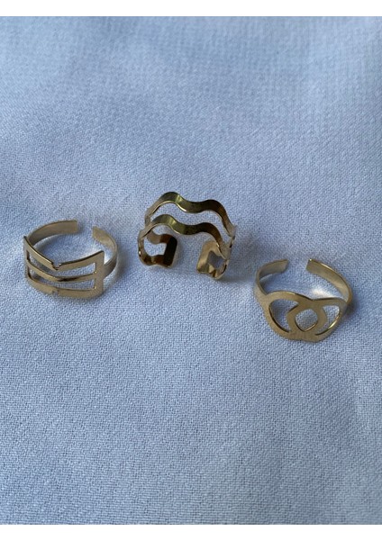 3 Lü Gold Ayarlanabilir Yüzük Set indirimleri