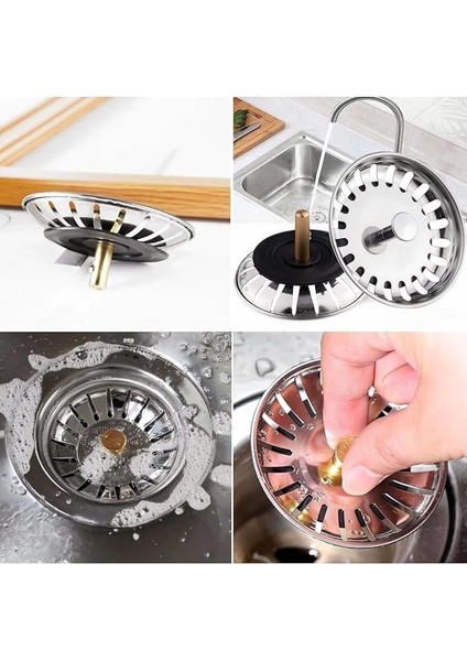 Paslanmaz Çelik Mutfak Evye Lavabo Süzgeci Lavabo Gideri Atık Gıda Tıpası modelleri