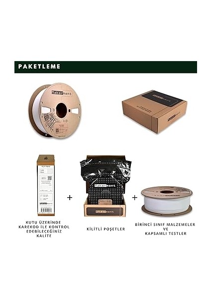 Pla Maker, 1.75MM 1kg 3D Yazıcı Pla Filament (Trafik Beyaz) fırsatları