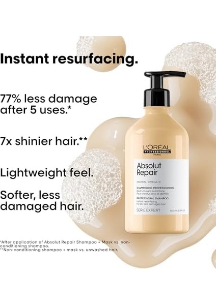 L&apos;oréal Professionnel Paris Serie Expert Absolut Repair Yıpranmış Saçlar Için Onarıcı Şampuan 500ML