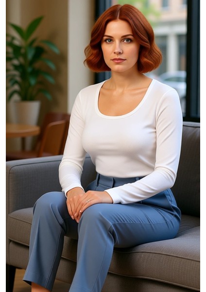 Kadın Vücuda Oturan Uzun Kollu Basic Bluz Pamuklu Dokusuyla Konfor Sunar Kaliteli Şık Rahat