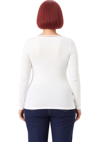 Kadın Vücuda Oturan Uzun Kollu Basic Bluz Pamuklu Dokusuyla Konfor Sunar Kaliteli Şık Rahat modelleri