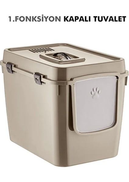 Xl 3 Fonksiyonlu Çok Amaçlı Kapalı Kedi Tuvaleti ve Taşıma Çantası 56 x 40 x 43 cm fiyatları