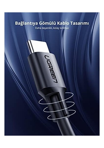 2.0 A Type-C & Type-C ve Şarj Kablosu, 1.5 Metre, Siyah fiyatları