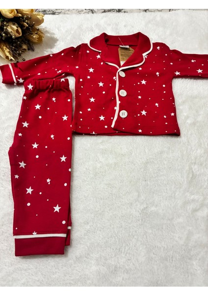 Tuembaby %100PAMUK Uzun Kollu Yıldız Baskılı Düğmeli Unisex Bebek Pijama Takımı fiyatları