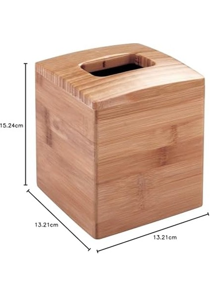 Formbu Bambu Yüz Mendil Kutusu Kapağı, Vanity Tezgahı Için Butik Konteyner, 13,25 cm x 13,3 cm x 15,2 Cm, Bej fiyatları