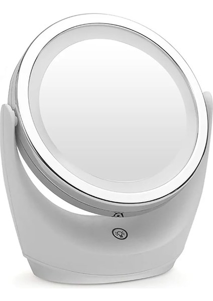 Çift Taraflı Makyaj Aynası Şarjlı Makyaj Aynası 5 Kat Büyütme Işıklı Gün Işığı ve Beyaz Işık Güzellik