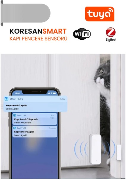 Tuya Kapı Pencere Sensörü Wifi Zigbee fırsatları