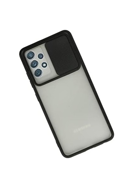 A52 Kılıf Lens Sürgülü Mat Silikon - Siyah modelleri